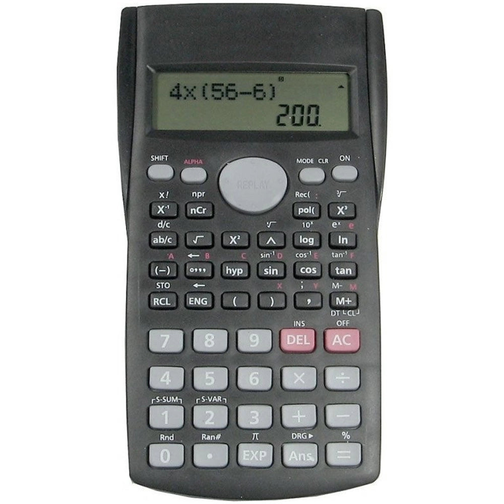 Trade Shop - Calcolatrice Scientifica 240 Funzioni Calcolo Integrato Display A Due Righe Lcd -