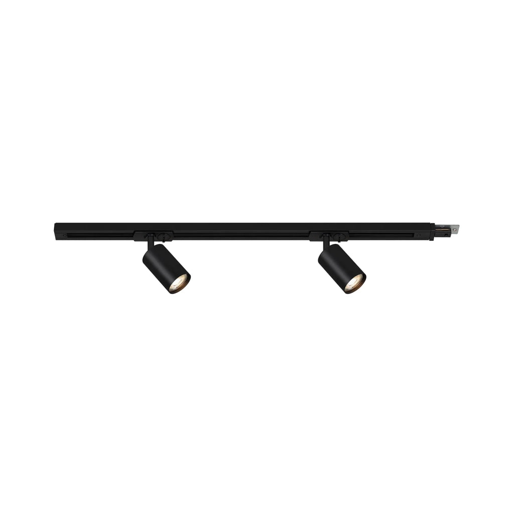 Sistema Binario Rail Metallo Nero Opaco 2 Luci Gu10
