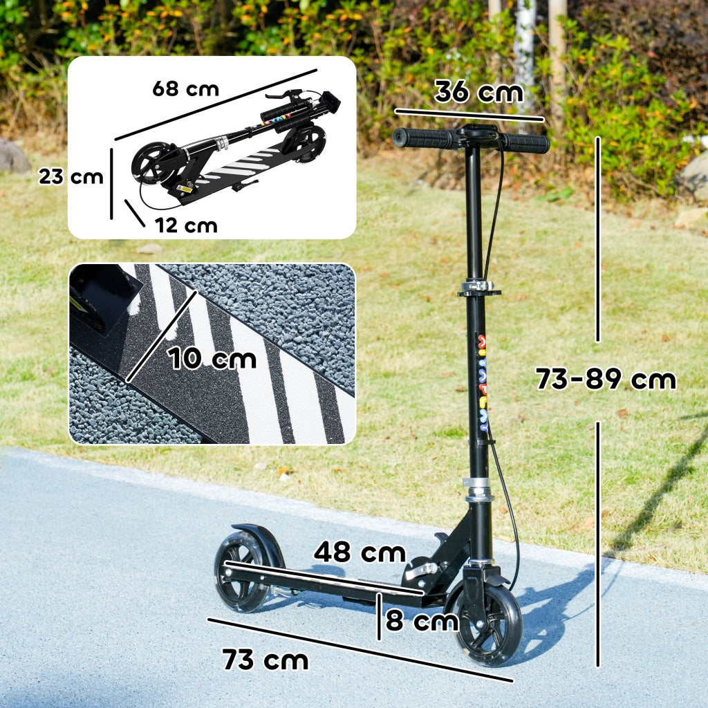 Trottinette per bambini con ruote LED ¨C zephmum ¨C regolabile in altezza, nero
