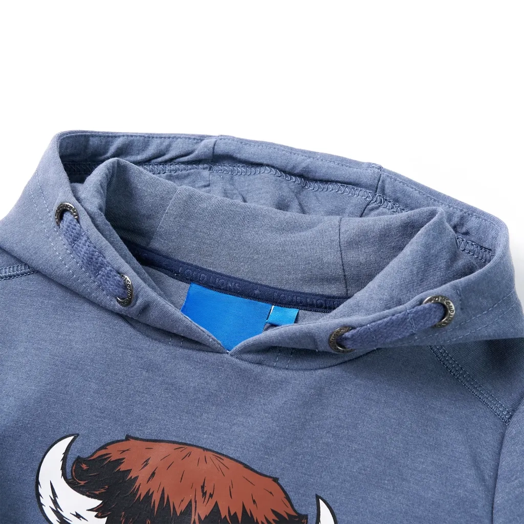 Felpa con Cappuccio per Bambini Blu Mélange 116 13016