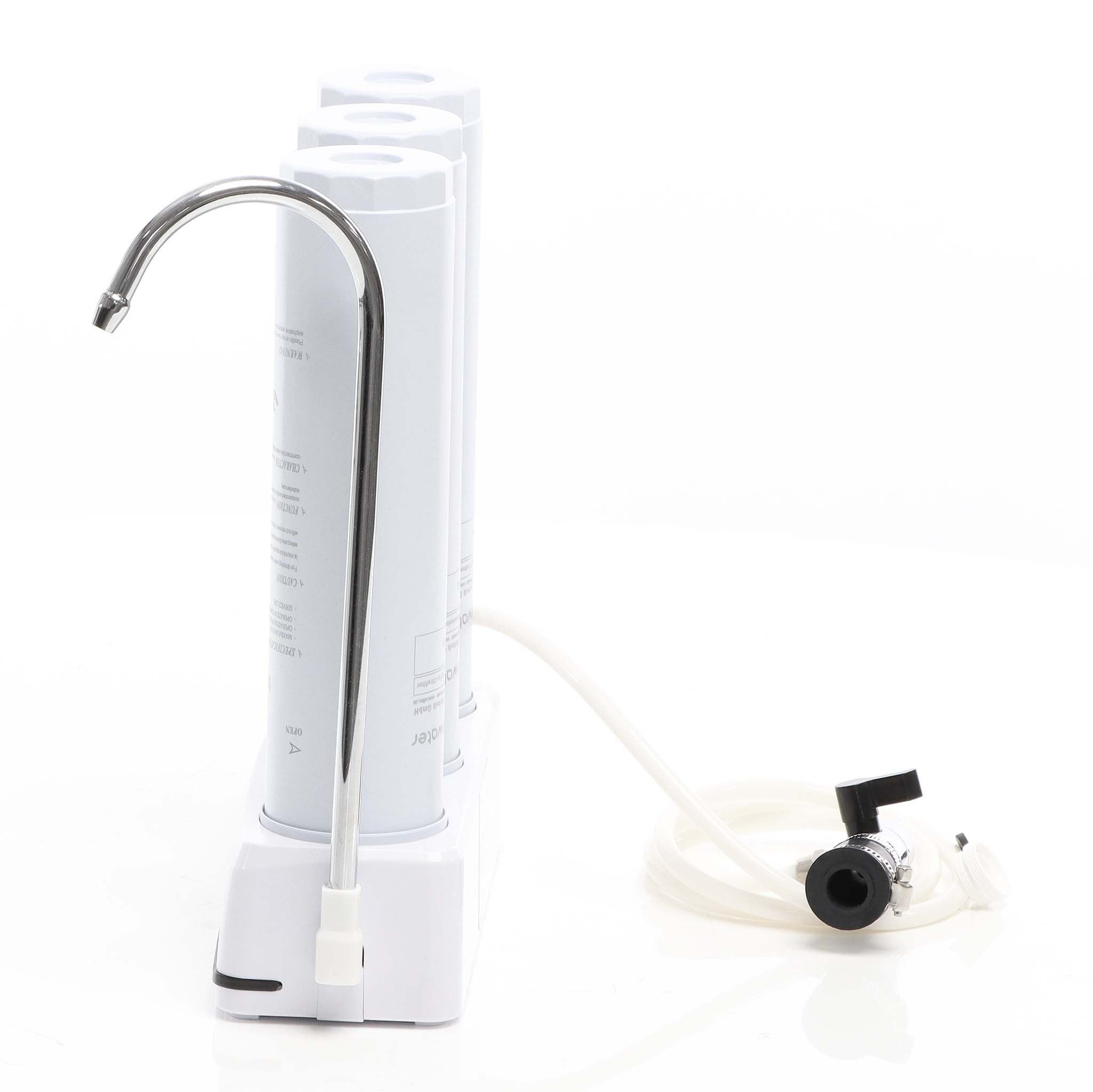 Naturewater Filtro acqua NW-3-PPCTOUF, Sistema di filtrazione a 3 livelli con cartucce, Filtro da banco