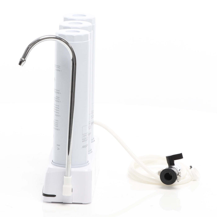 Naturewater Filtro acqua NW-3-PPCTOUF, Sistema di filtrazione a 3 livelli con cartucce, Filtro da banco