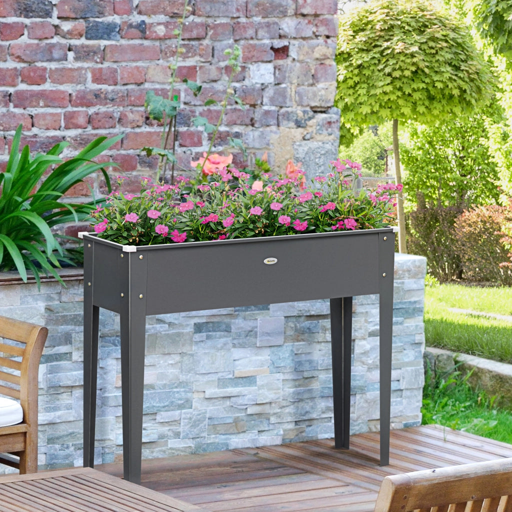 Fioriera rialzata quadrata da giardino ¨C Xylo ¨C acciaio galvanizzato grigio 100x30x80 cm