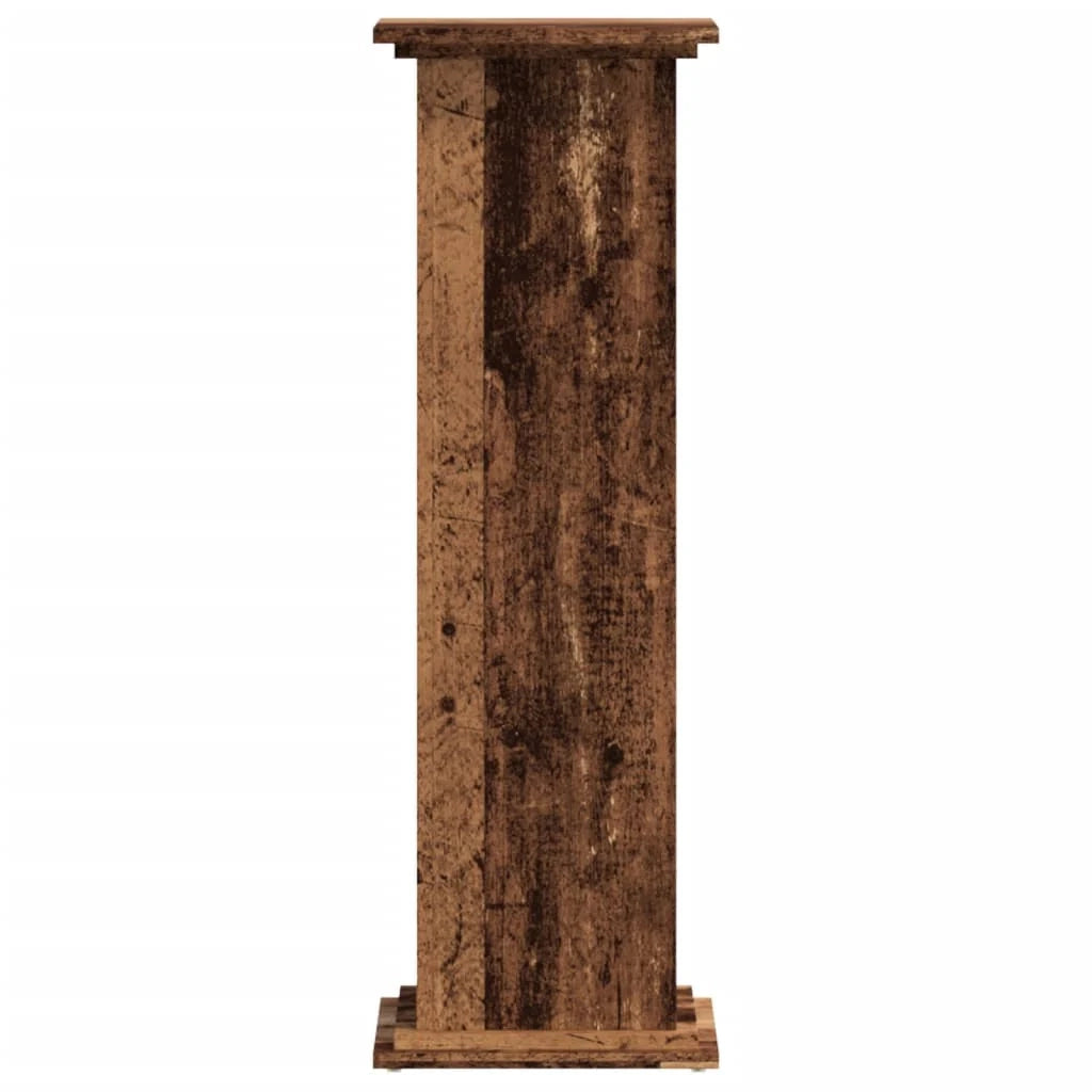 Portavasi mobiletto per fiori legno invecchiato 33 x 33 x 100 cm legno ingegnerizzato marrone 02_0045186