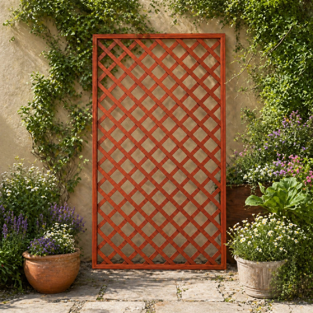 Traliccio In Legno Di Pino Impregnato Per Giardino Balcone E Terrazza Supporto Per Piante Rampicanti Grigliato Decorativo Frangivista Privacy Outdoor 120 x 180 Cm Legno Naturale
