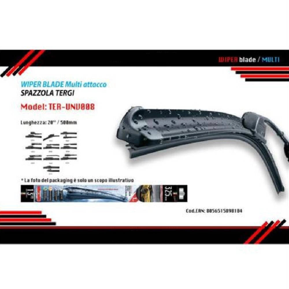 Trade Shop - Spazzola Tergicristallo Universale 20"/500mm Multiattacco Auto Ter-unv008 Maxtech -