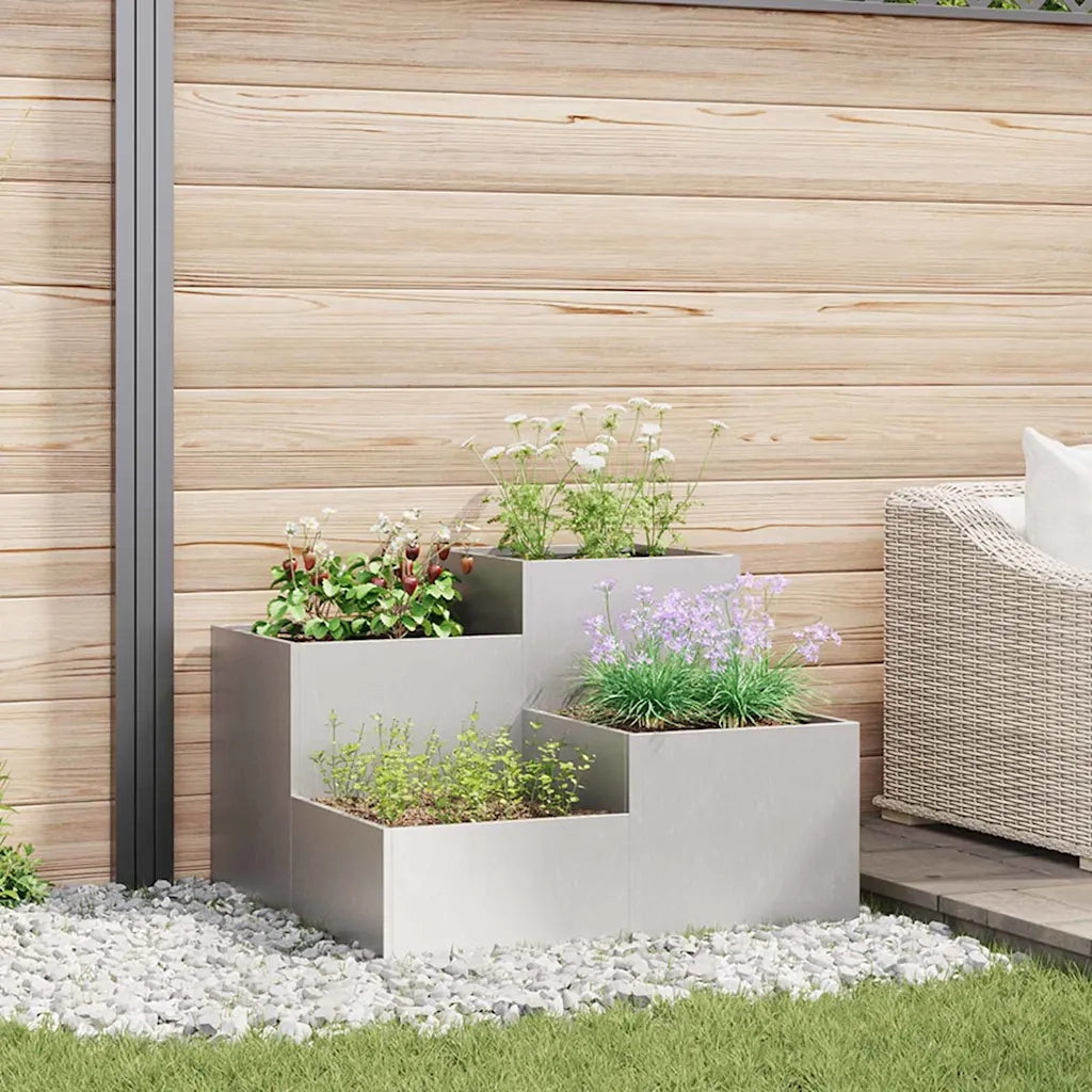 Vaso da giardino Argento 100 x 100 x 60 cm Acciaio inossidabile 865866