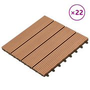 Piastrella per Decking 22 pz Marrone 30 x 30 cm WPC CFW3600907