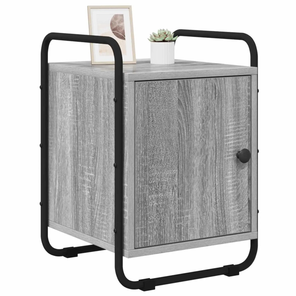 Armadio da Notte 2 pz Sonoma grigio Legno ingegnerizzato 8007606