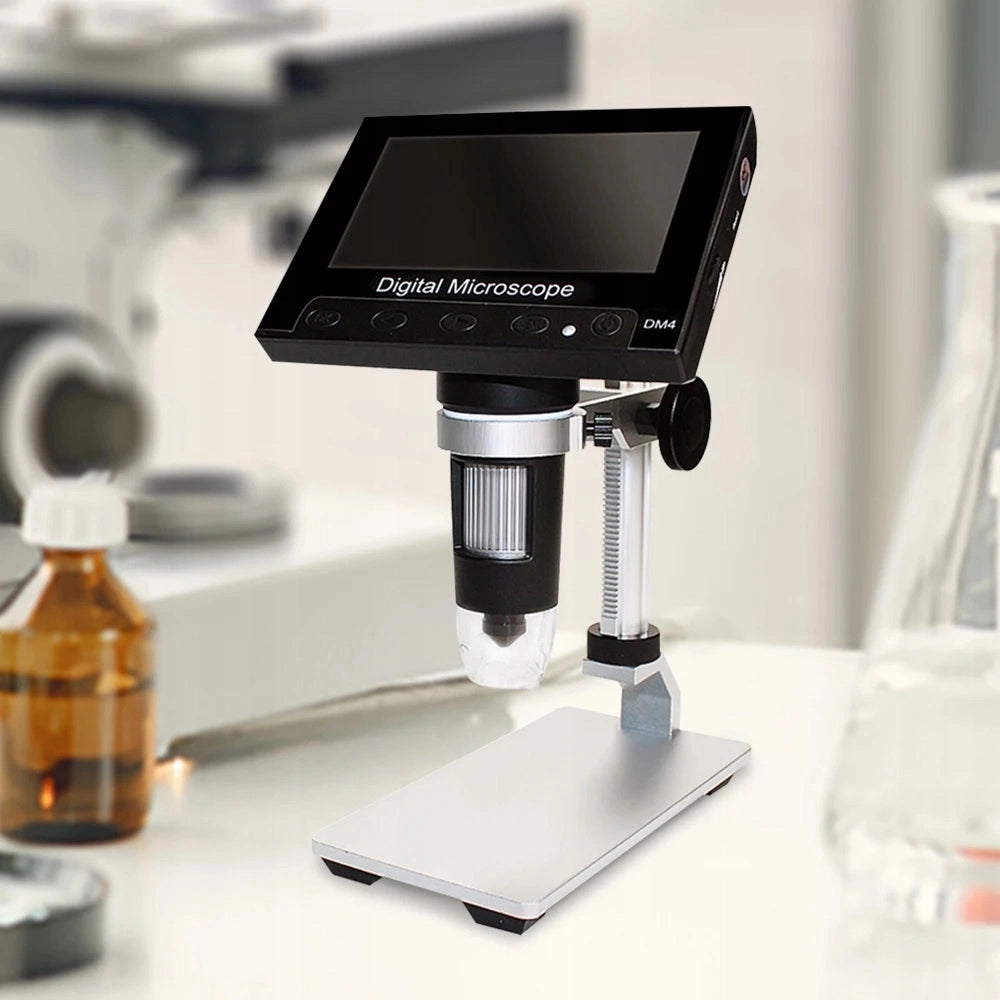 Microscopio Digitale DM4-Z04008 – Schermo LCD 4,3" | Ingrandimento 50X-1000X | Connessione PC, 8 LED Regolabili, MicroSD