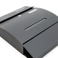 Cassetta postale con portagiornale V4 antracite 350 x 95 x 445 mm con vetrino nome