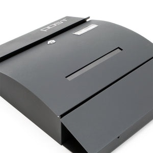 Cassetta postale con portagiornale V4 antracite 350 x 95 x 445 mm con vetrino nome