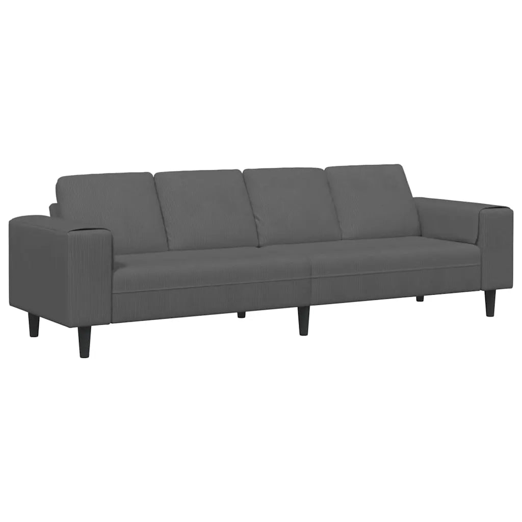 Divano-Sofa-Divanetto Grigio scuro 250 x 77 x 76 cm Tessuto in Cords
