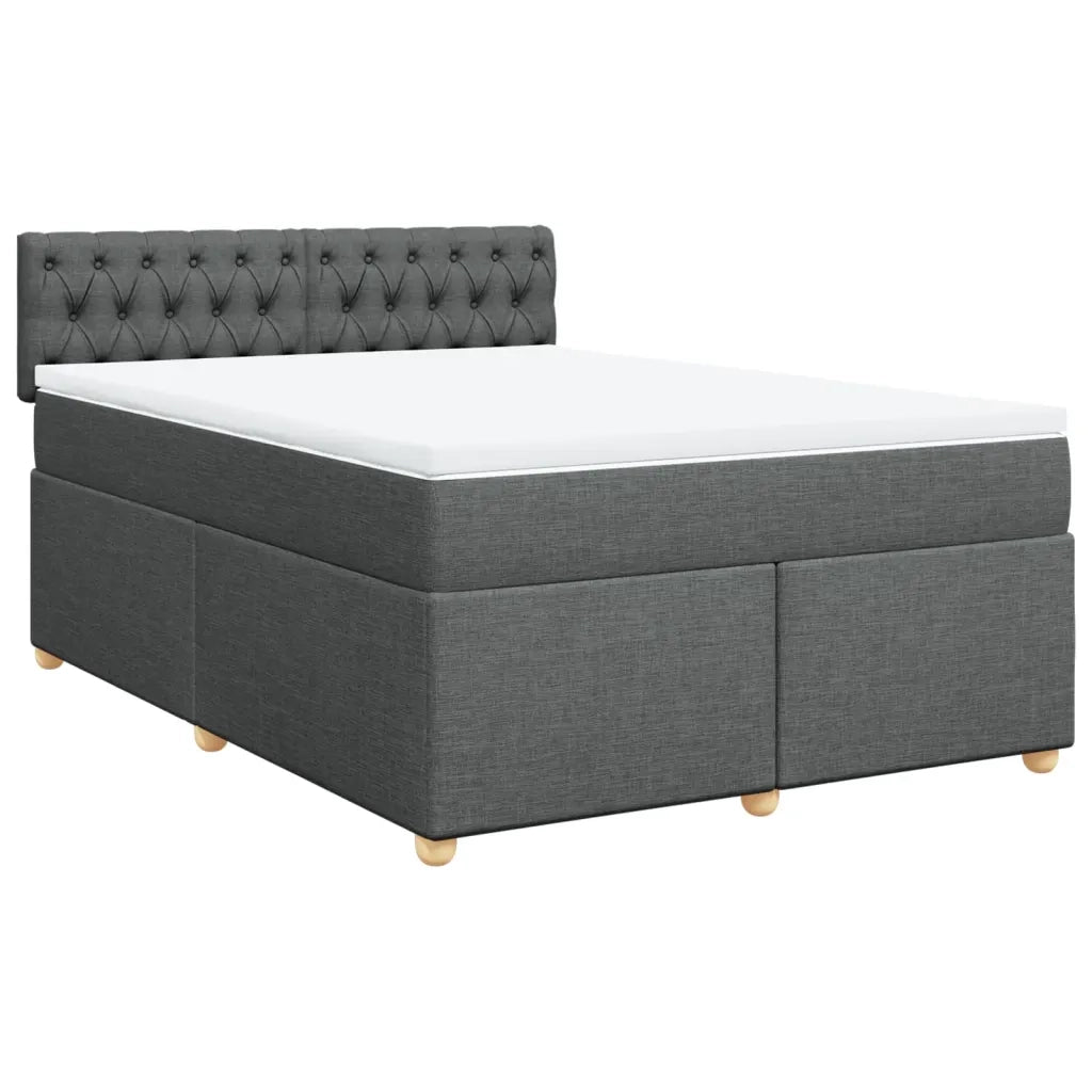 Giroletto a Molle con Materasso Grigio Scuro 160x200 cm Tessuto 3286739
