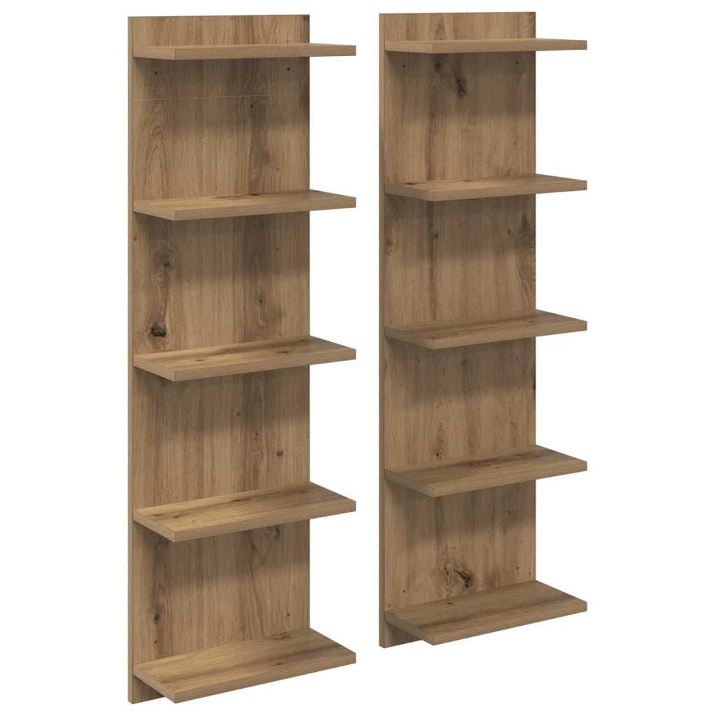 Scaffale da parete 2 pcs Rovere Artigianale 30 x 15 x 100 cm 8012411