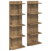 Scaffale da parete 2 pcs Rovere Artigianale 30 x 15 x 100 cm 8012411