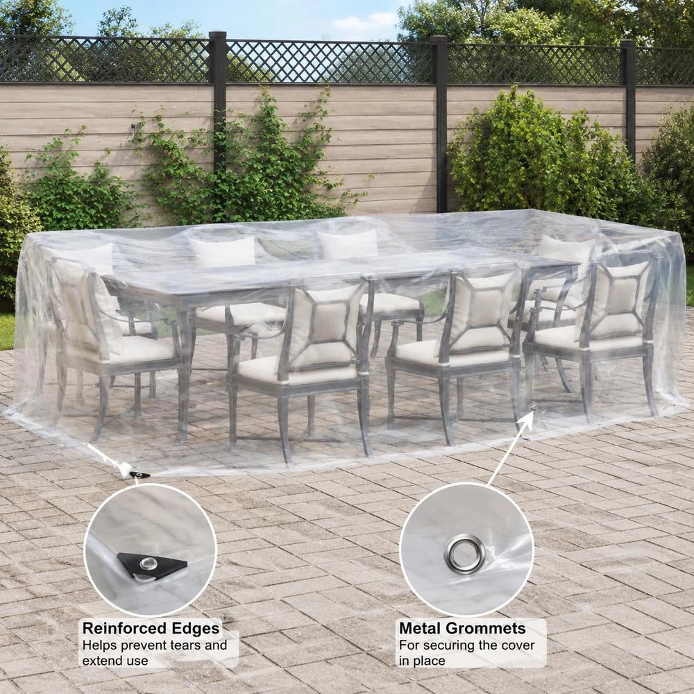 Telo trasparente con occhielli, 5x6 m, in PVC, robusto e durevole, ideale per coperture esterne, giardino e campeggio