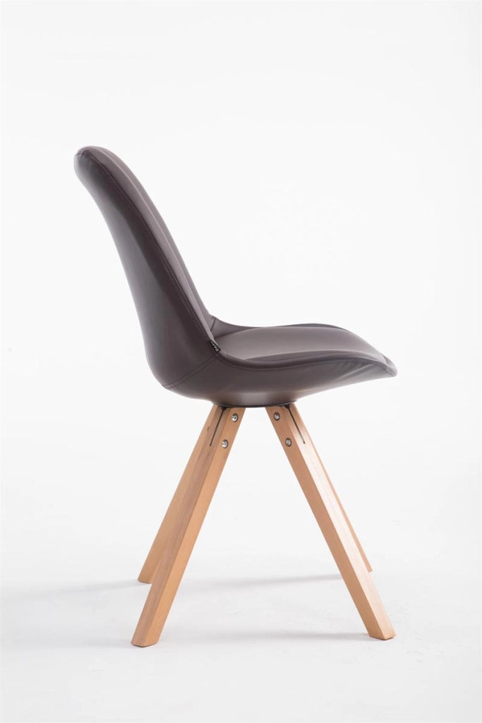 Sedia pranzo Laval in similpelle gambe quadrate natura,marrone