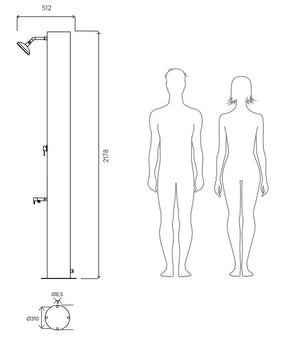 Doccia Solare da Giardino 70L Miscelatore e Lavapiedi Arno A