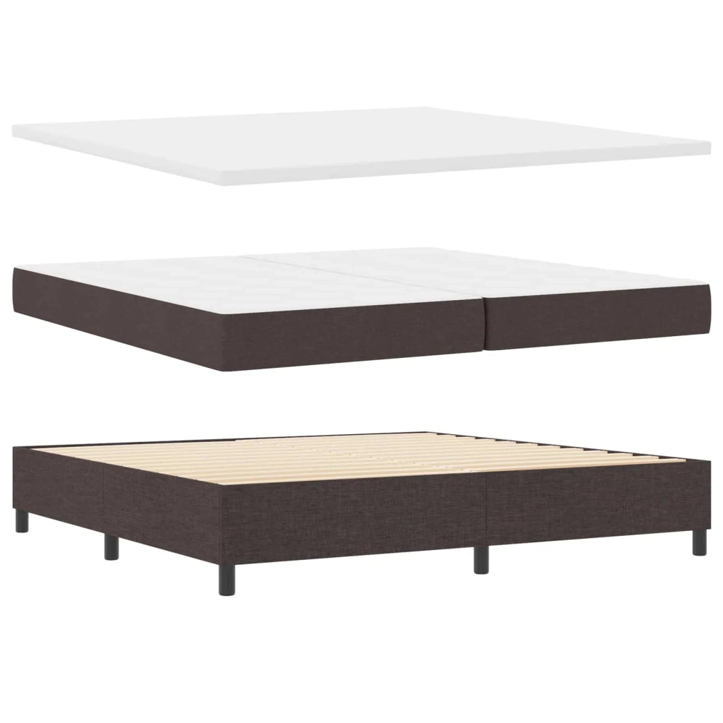 Letto a molle con materasso Marrone scuro 200 x 200 cm Tessuto