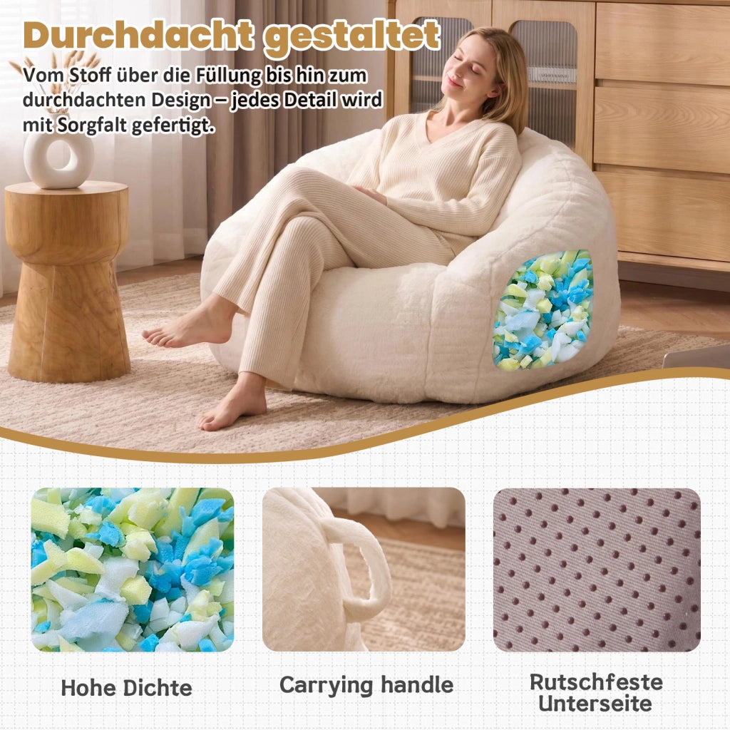 POUF SACCO 45x41x28 cm Poliestere Bianco
