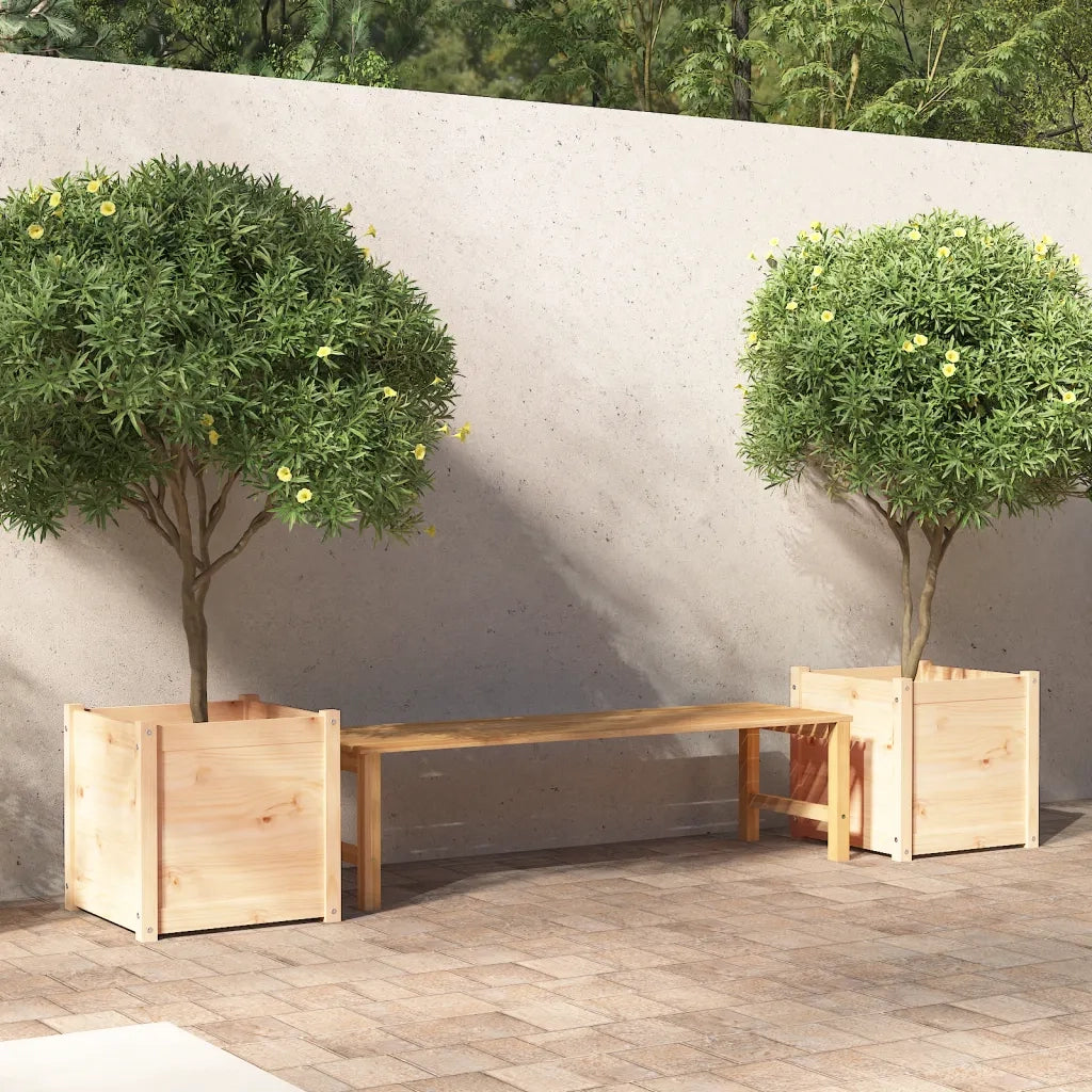 Fioriere da Giardino 2 pz 50x50x50 cm Legno Massello di Pino cod mxl 67243