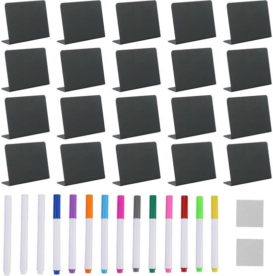 Set di 20 Tabelloni da Disegno - Mini Tabelloni - Supporto Prezzi - Piatti da Buffet - Impermeabili - PVC di Alta Qualità - Etichette Prezzi