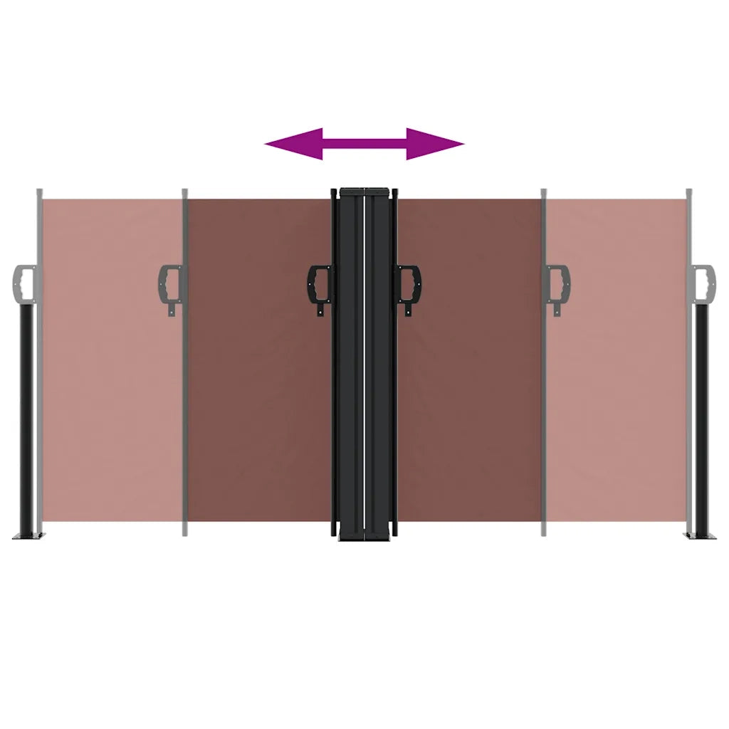 Tenda da Sole Laterale Retrattile Marrone 120x1000 cm