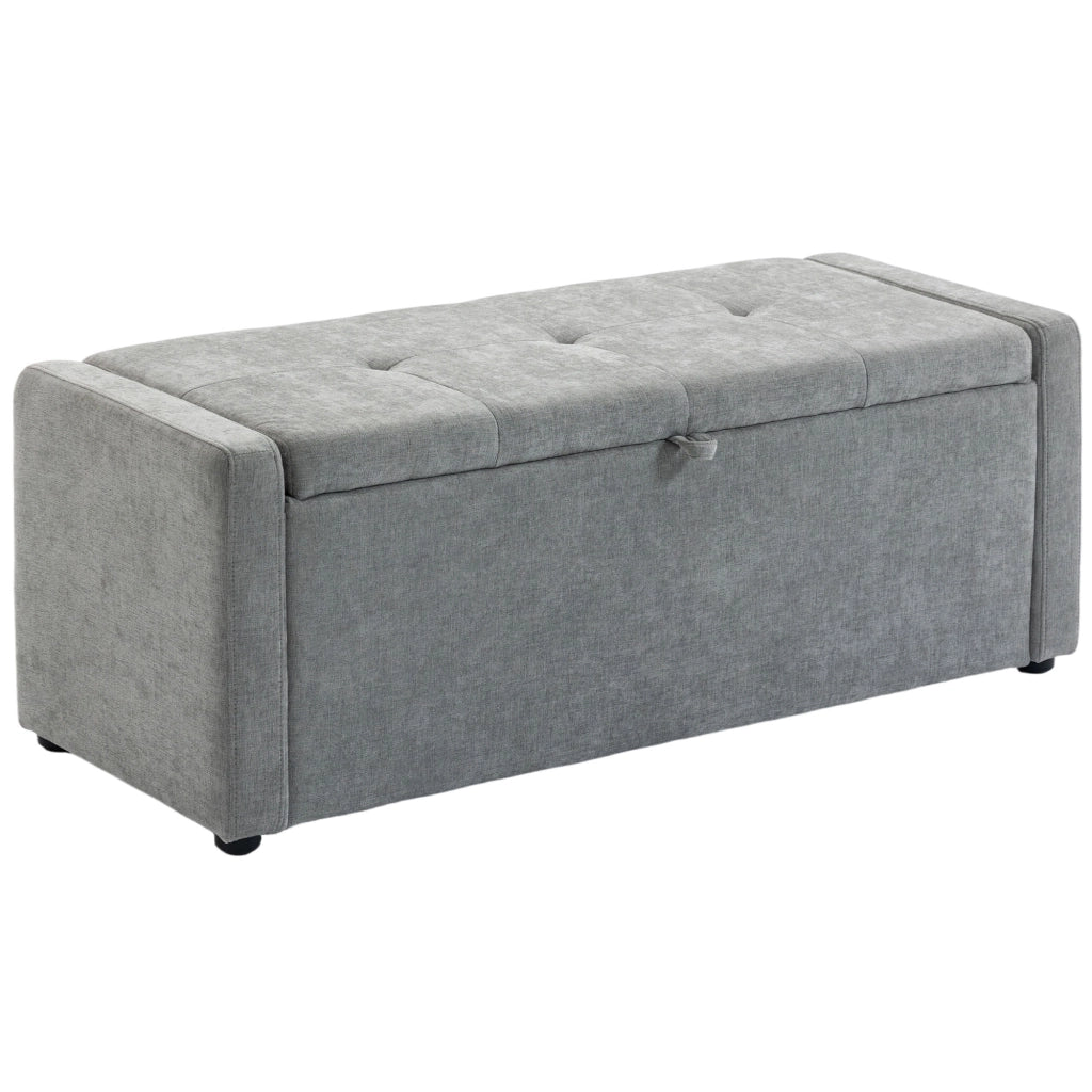 Cassettiera Contenitore con Seduta ¨C Zephmum ¨C Grigio Chiaro, Lino