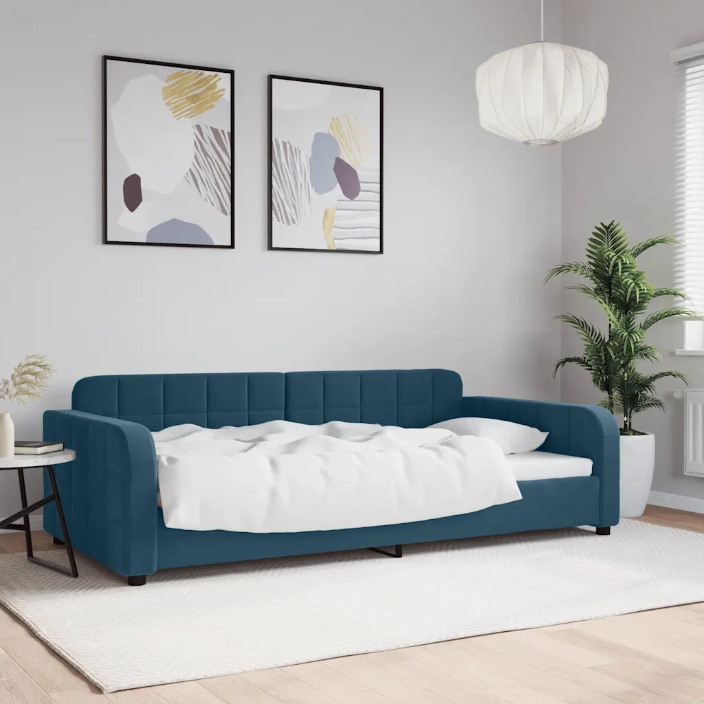 Letto da Giorno Blu 100x200 cm in Velluto 354064