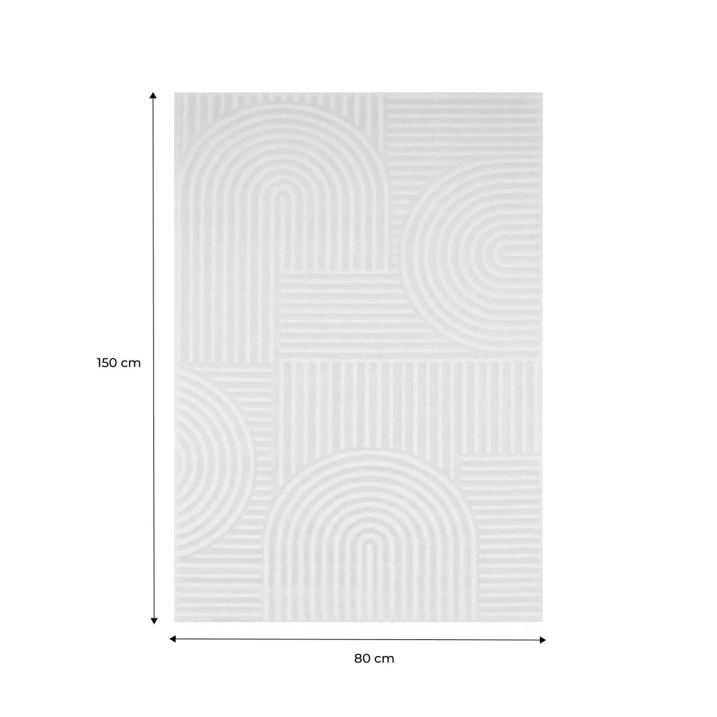 Tappeto da interno motivo grafico archi, crema, crema