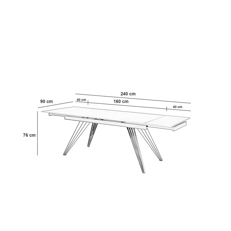 Tavolo allungabile 160/240 x 90 cm Match 1 90cm X 160/240 cmcm H 76cm Stones
