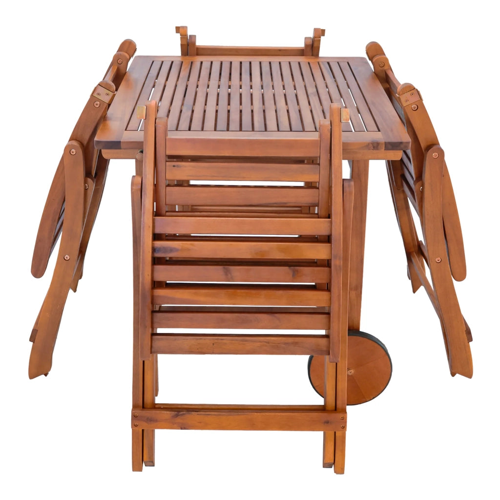 Set di mobili da giardino 5 pezzi in legno di acacia naturale 03_0010532