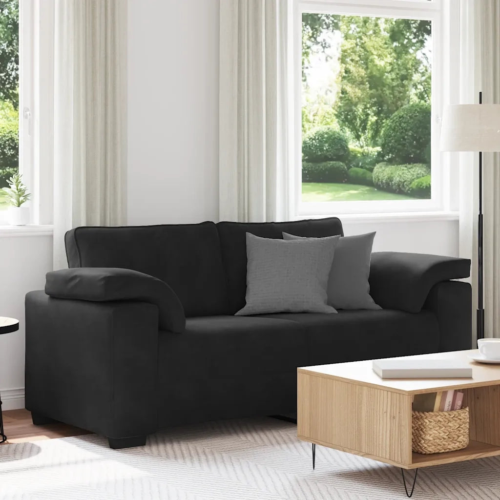 Divano Divanetto-Sofa Nero 140 cm in Velluto 226594
