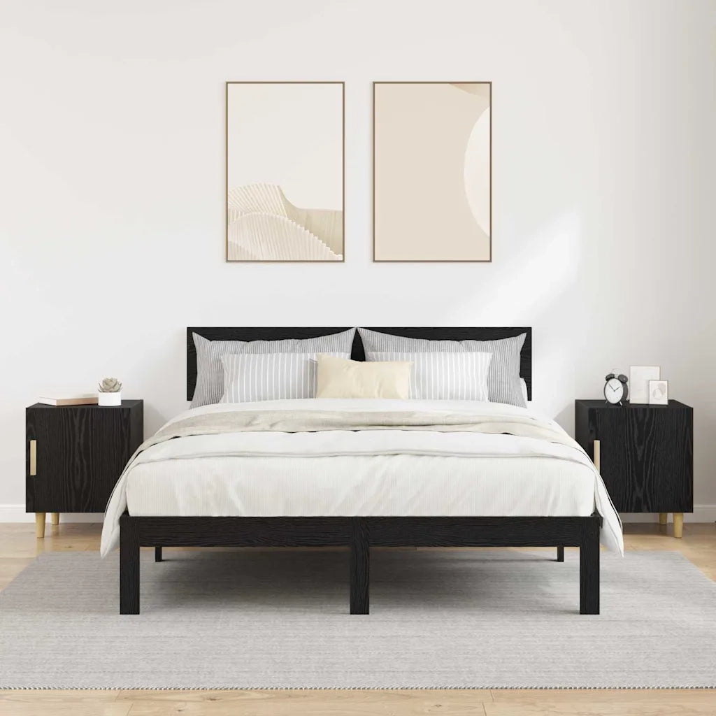 Armadio da Notte 2 pcs Rovere Nero 40 x 40 x 50 cm