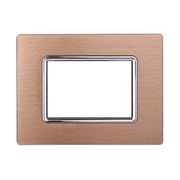 Placca In Alluminio Serie Space 3P Colore Oro Compatibile Con Bticino Living Light