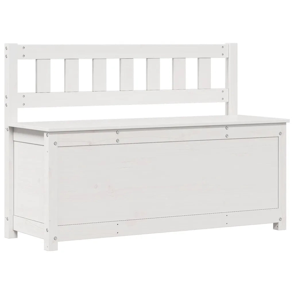 Panca-Sgabello Bianca 110x41x76,5 cm in Legno Massello di Pino