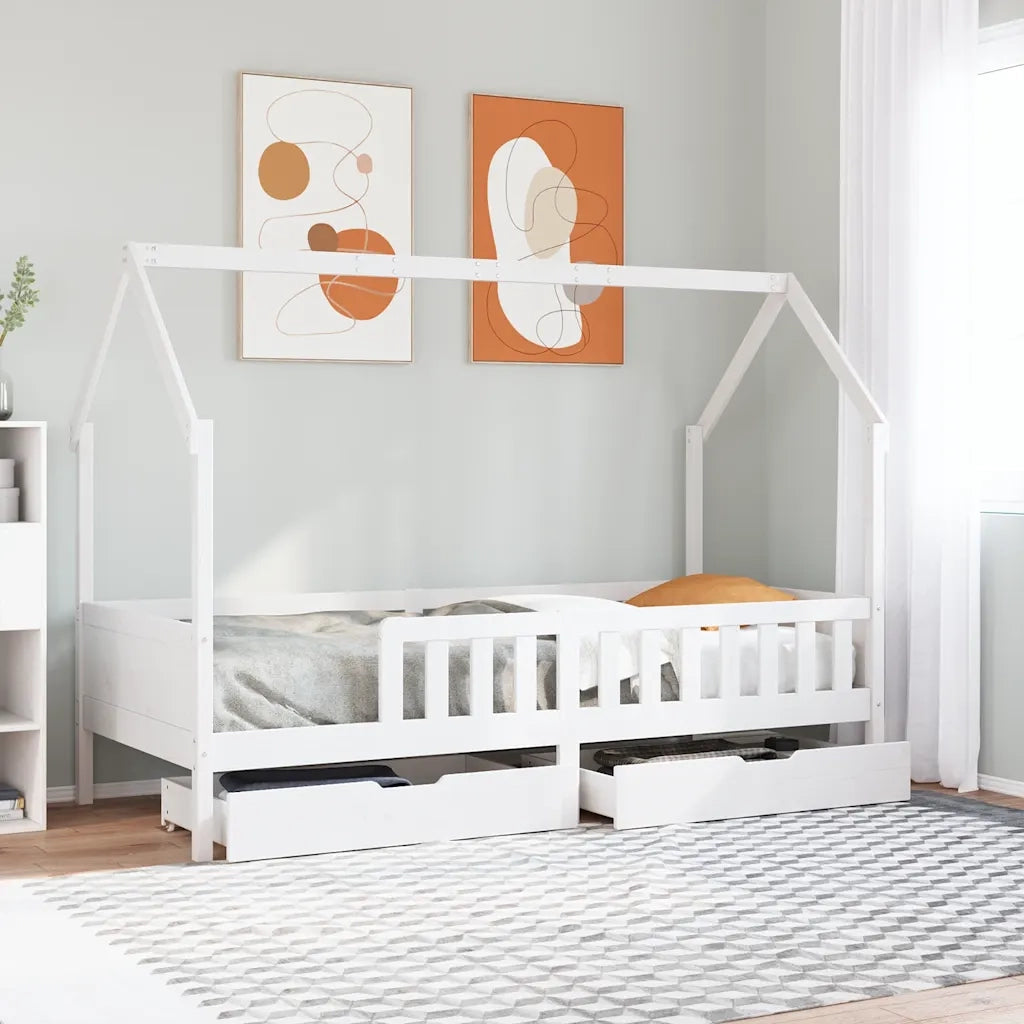 Giroletto per Bambini | Letto Infantile | Lettino con Cassetti 90x190cm Legno Massello Pino