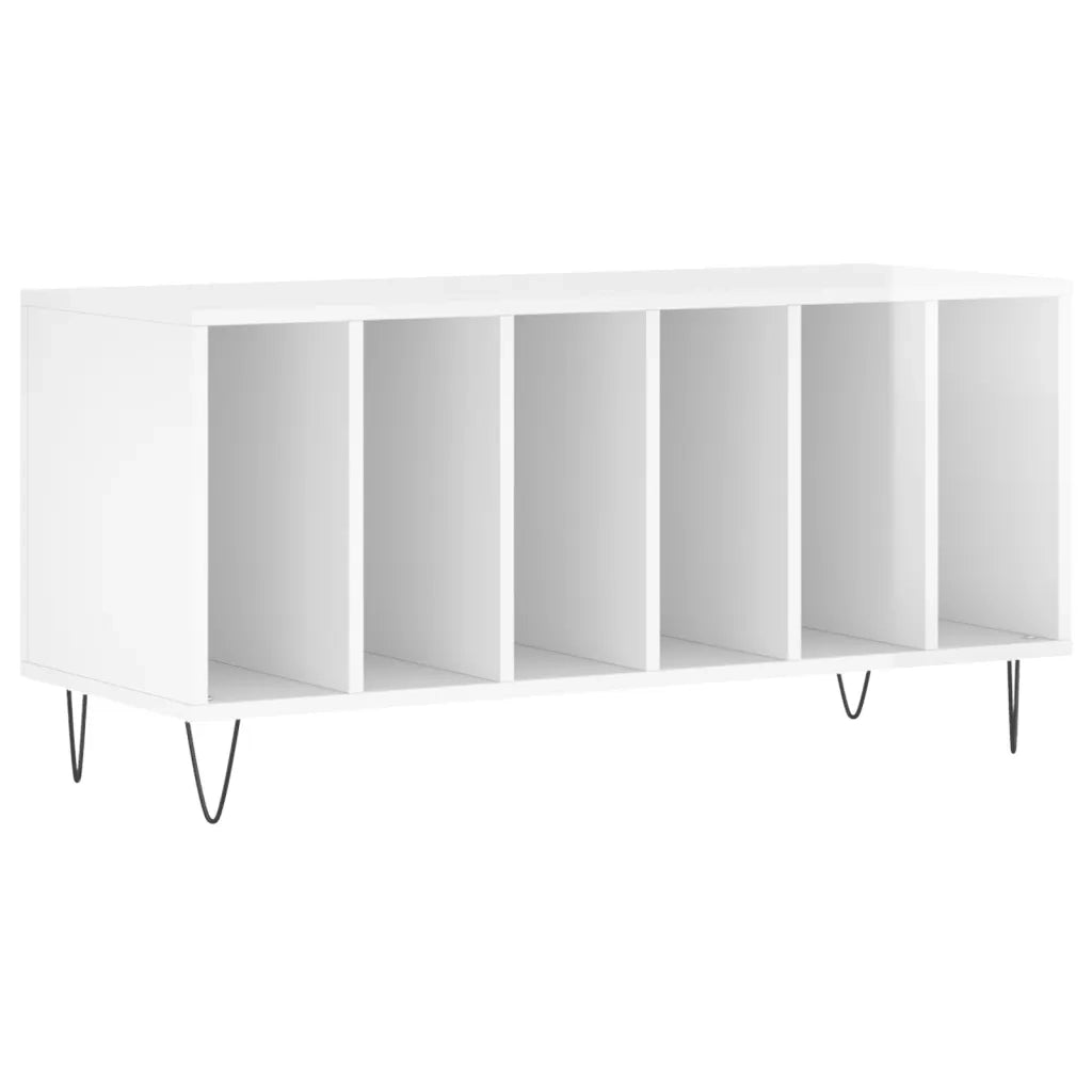Mobile Porta Dischi Bianco Lucido 100x38x48cm Legno Multistratocod mxl 104244