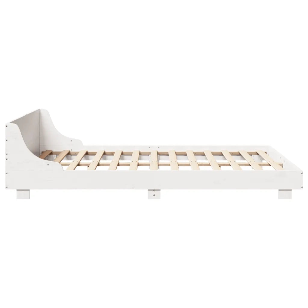 Letto senza Materasso Bianco 160x200 cm Legno Massello di Pino