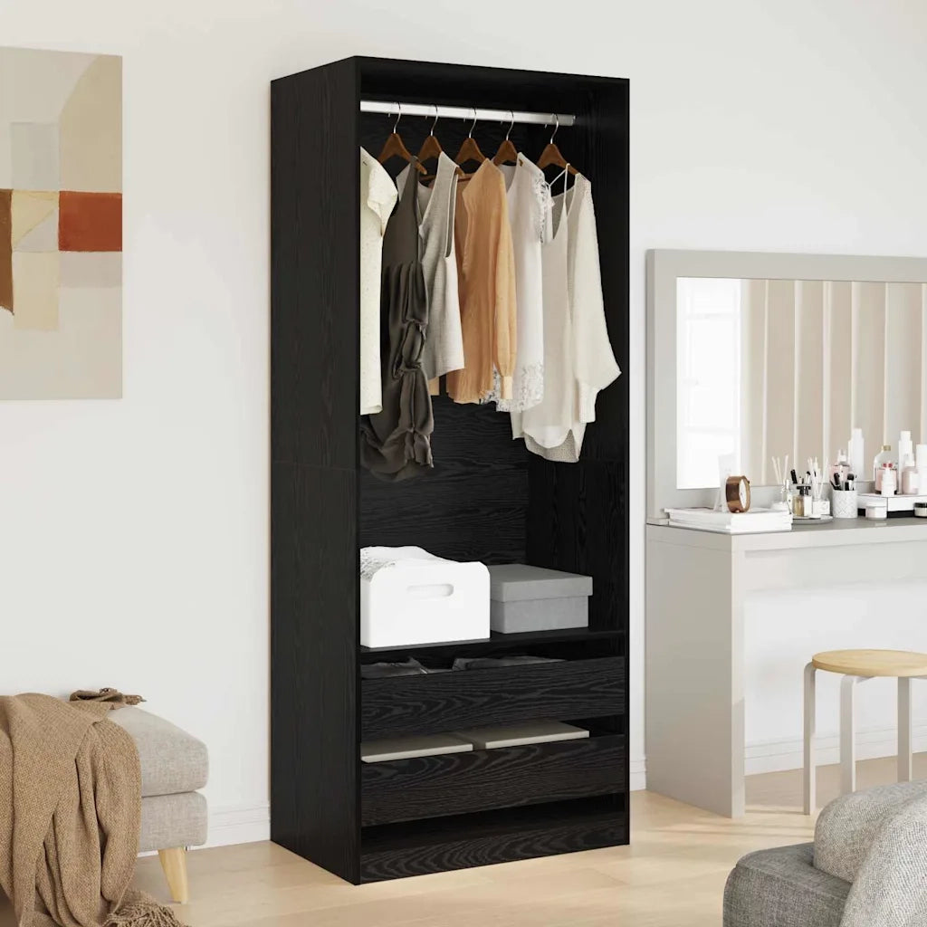 Guardaroba Rovere Nero 80 x 50 x 200 cm Legno multistrato