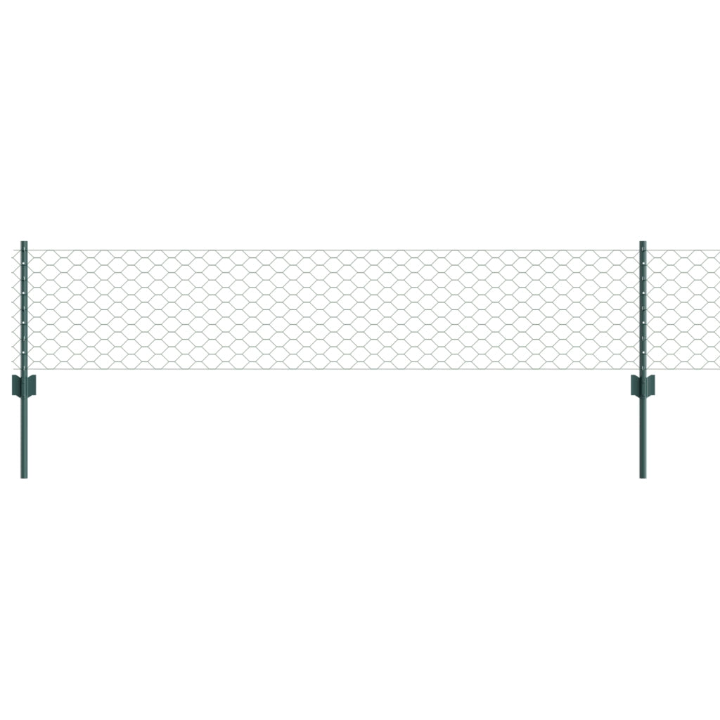 Pali per Recinzione  5 pz U-Channel Verde 40 cm Acciaio