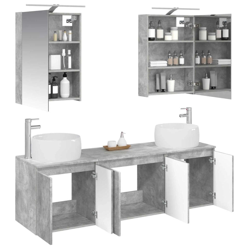 Set di Armadi da Bagno 5 pcs Grigio Cemento 3406514