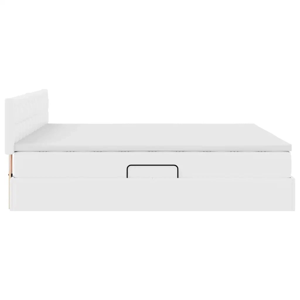 Letto con contenitore e materasso Bianco Puro 180 x 200 cm