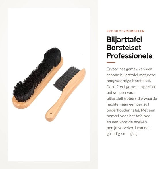 Tavolo da biliardo a due pezzi - Set di spazzole per trapano - Striscia di spazzola - Duraturo - Legno di alta qualità - Setole morbide