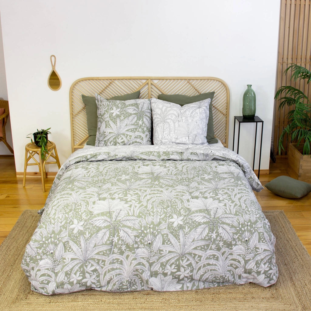 Set biancheria da letto con stampa vegetale, 2 posti