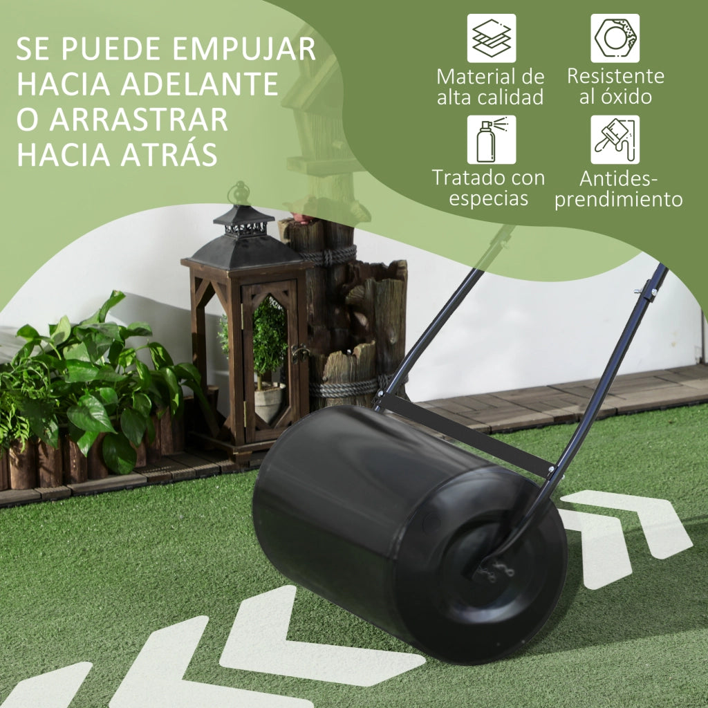 Rullo Compattatore per Prato Giardino ¨C Xylo ¨C Acciaio 38L ¦µ50x32cm