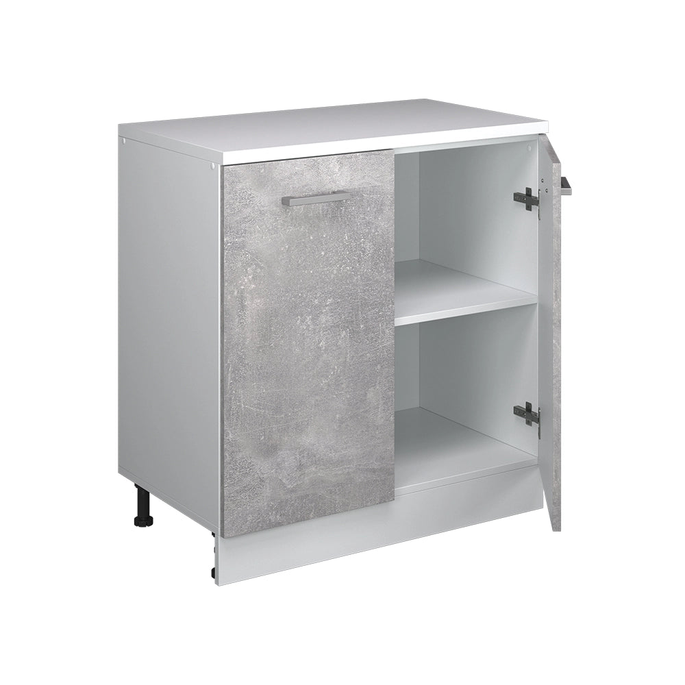 Mobile per mansarda Rion Calcestruzzo/Bianco 80 x 83.8 cm senza inclinazione con 2 ante Vicco