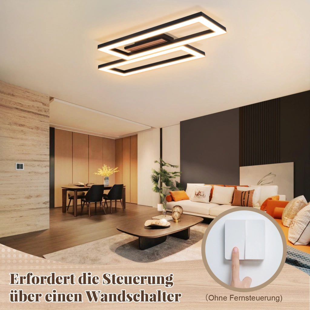 ZMH Lampada da soffitto LED 8W moderna 49CM 3000K luce calda quadrata effetto legno soggiorno camera da letto corridoio