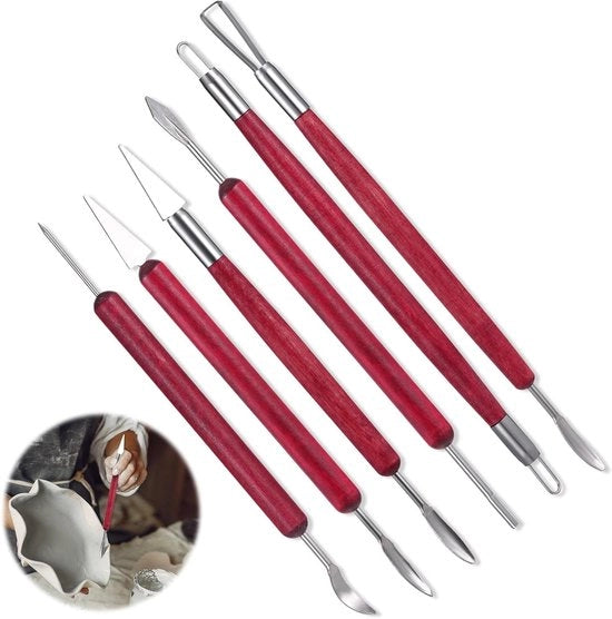 Set di utensili per ceramica e scultura professionale - 6 pezzi